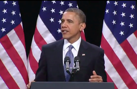 President Barack Obama speaks on immigration reform today at a Las Vegas high school. (White House video)